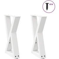 Coffee Table Legs 2 pcs White 38x(42-43.3) cm Steel