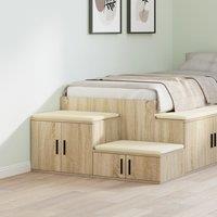 Berkfield Home Storage Cabinet in Sonoma Oak - 118x41x40 cm, Made of Engineered Wood in Beige | Size: 118 x 41 x 40 cm