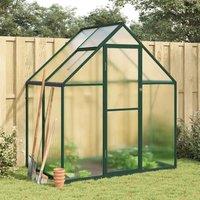 Berkfield Home Greenhouse with Base Frame Green 169x114x195 cm Aluminium | Size: 169 x 114 x 195 cm