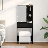 Berkfield Home LED Dressing Table in Black Oak, 60x40x140 cm, Made of Engineered Wood | Size: 60 x 40 x 140 cm