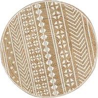 Handmade Rug Jute with White Print 150 cm