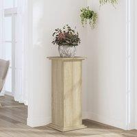 Berkfield Home Plant Stand Sonoma Oak 33x33x80 cm Engineered Wood in Brown | Size: 33 x 33 x 80 cm