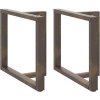 Dining Table Legs T-Shaped2 pcs Natural Steel 100x35x(72-73) cm Steel