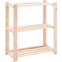 Berkfield Home 3-Tier Storage Rack 80x38x90 cm Solid Pinewood 150 kg in Beige | Size: 80 x 38 x 90 cm