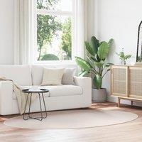 Berkfield Home Rug 'HUARTE' Sand 160x230 cm Oval in Beige | Size: Medium