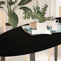 Berkfield Home Table Top Dark Brown 140x60x2 cm Solid Wood Oak Oval | Size: 140 x 60 x 2 cm