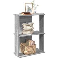 Berkfield Home Bookcase 3-Tier Grey Sonoma 60x30x80 cm Engineered Wood | Size: 60 x 30 x 80 cm
