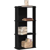 Bookcase 3-Tier Black 60x30x120 cm Engineered Wood