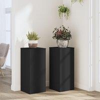 Berkfield Home Plant Stands 2 pcs Black 30x30x70 cm Engineered wood | Size: 30 x 30 x 70 cm