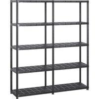 Berkfield Home Storage Shelf 5-Tier Black 142x38x170 cm Plastic | Size: 142 x 38 x 170 cm