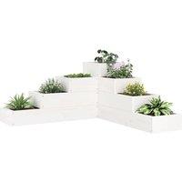 Berkfield Home Garden Planter 4-Tier 80.5x79x36 cm White Solid Wood Pine