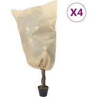 Berkfield Home Plant Fleece Covers with Drawstring 4 pcs 70 g/m 0.8x0.8 m in Beige