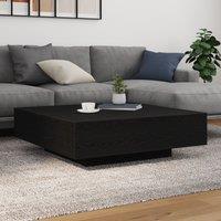 Berkfield Home Coffee Table with LED Lights Black Oak 100x100x31 cm | Size: 100 x 100 x 31 cm