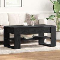 Berkfield Home Black Oak Coffee Table - 102x55x45 cm, Made of Engineered Wood | Size: 102 x 55 x 45 cm