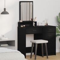 Berkfield Home Dressing Table with Drawers - Black Oak - 50x41x140 cm | Size: 50 x 41 x 140 cm