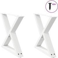 Coffee Table Legs 2 pcs White 60x(42-43.3) cm Steel