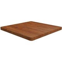 Square Table Top Dark Brown 70x70x4cm Treated Solid Wood Oak