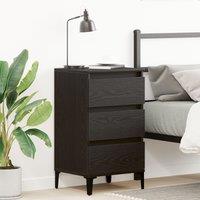 Berkfield Home Bedside Cabinet Black Oak 40x35x70 cm Engineered Wood | Size: 40 x 35 x 70 cm