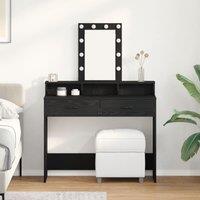 Berkfield Home Vanity Table Black oak Engineered wood 100 x 41 x 140 cm Mirror