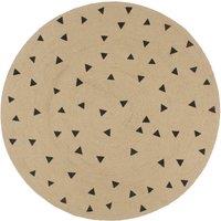 Handmade Rug Jute with Triangle Print 90 cm