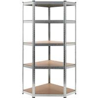 Berkfield Home Storage Shelf Silver 75x75x180 cm Steel & MDF | Size: 75 x 75 x 180 cm