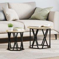 Berkfield Home Nesting Side Tables 2 pcs Sonoma Oak Engineered Wood in Brown