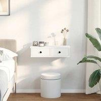 Berkfield Home Wall Shelf with Drawers White 60x25x15 cm Engineered Wood | Size: 60 x 25 x 15 cm