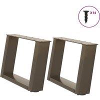 Coffee Table Legs U-Shaped 2 pcs Natural Steel 40x(30-31) cm Steel