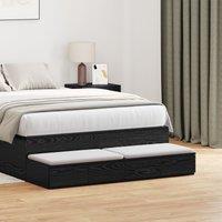 Bed Drawers Black 120x36.5x16.5 cm Engineered Wood