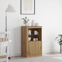 Berkfield Home Sideboard with LED Lights Artisan Oak 60, 5x37x100 cm in Brown | Size: 5 x 37 x 100 cm