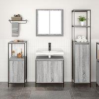 Berkfield Home 3 Piece Bathroom Furniture Set in Grey Sonoma Engineered Wood