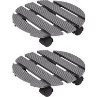 Plant Trolleys 2 pcs Grey ?30x7.5 cm WPC