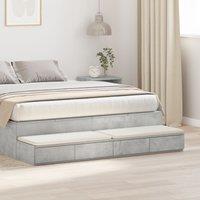 Bedside Tables Concrete grey Engineered Wood 160 x 36.5 x 16.5 cm
