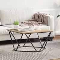 Berkfield Home Coffee Table Sonoma oak Particle board & metal Medium Square in Brown