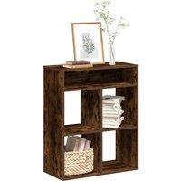 Berkfield Home Book Cabinet Smoked Oak 66x31x80 cm Engineered Wood in Brown | Size: 66 x 31 x 80 cm