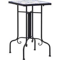 Berkfield Home Mosaic Side Table Blue & White Ceramic