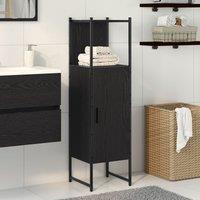 Berkfield Home Bathroom Cabinet Black Oak 33x33x120, 5 cm Engineered Wood