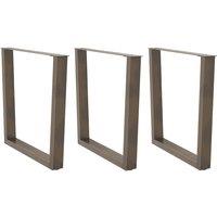Berkfield Home Dining Table Legs V-Shape 3 pcs Natural Steel 80x(72-73.3) cm Steel in Brown