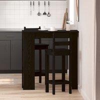 Bar Table with Shelf - Black Oak, 102x50x103.5 cm, Made of Engineered Wood