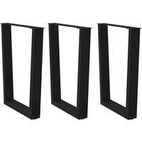 Berkfield Home Dining Table Legs V-Shape 3 pcs Black 70x(72-73.3) cm Steel