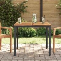Garden Table 90x90x75 cm Solid Acacia Wood and Metal