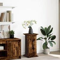 Berkfield Home Display Stand with Storage Smoked Oak 31x30x60 cm Engineered Wood in Brown | Size: 31 x 30 x 60 cm