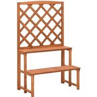 Berkfield Home Plant Stand with Trellis 70x42x115 cm Solid Fir Wood in Brown | Size: 70 x 42 x 115 cm