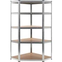 Berkfield Home Storage Shelf Silver 90x90x180 cm Steel & MDF | Size: 90 x 90 x 180 cm