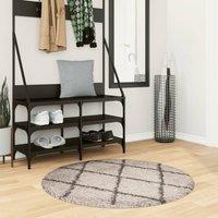 Shaggy Rug PAMPLONA High Pile Modern Beige and Anthracite ? 100 cm