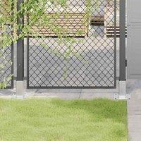 Berkfield Home Post Bases Square 4 pcs Silver 71x71 mm Galvanised Steel
