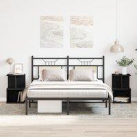 Berkfield Home Nightstands 2 pcs Black Oak 35x35x55 cm Engineered Wood | Size: 35 x 35 x 55 cm