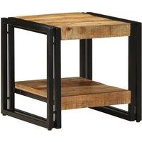Berkfield Home Coffee Table 40x50x38 cm Solid Rough Wood Mango in Brown | Size: 40 x 50 x 38 cm