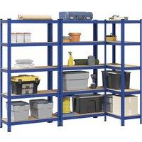 Berkfield Home 5-Layer Storage Shelves 3 pcs Blue Steel&Engineered Wood