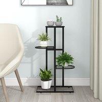 Berkfield Home 4-Floor Flower Stand 43x22x76 cm Black Metal | Size: 43 x 22 x 76 cm